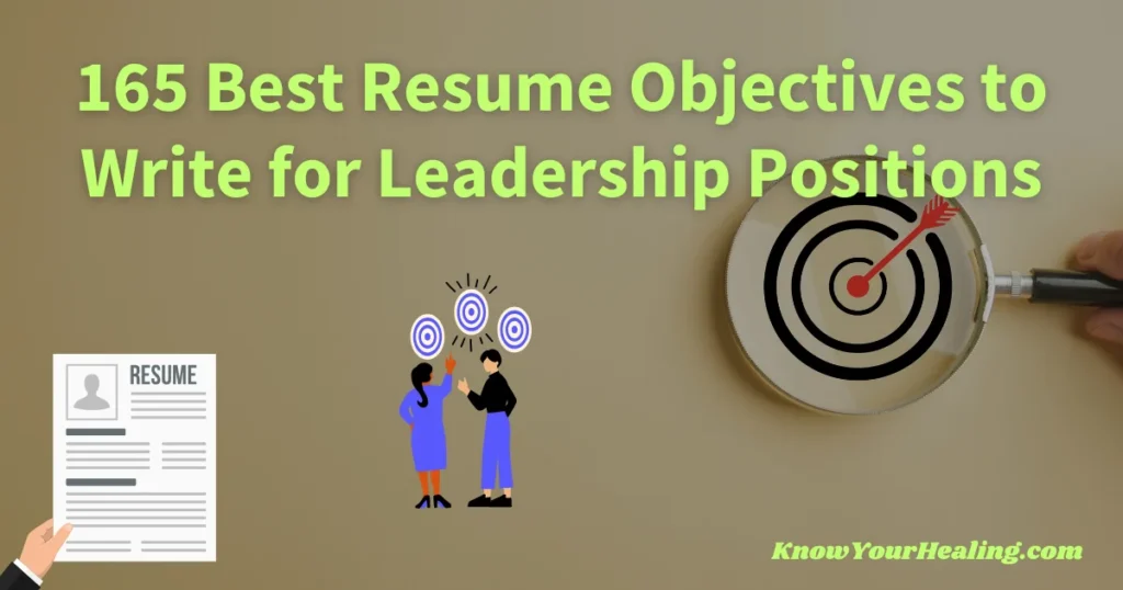 resume objectives for leadership positions